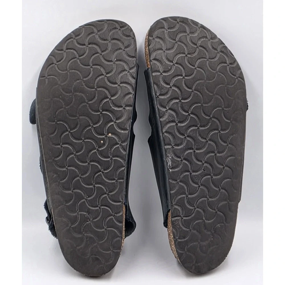 Birkenstock Milano Black Oiled Leather Sandals Men's EU 46 US 13 Adjustable